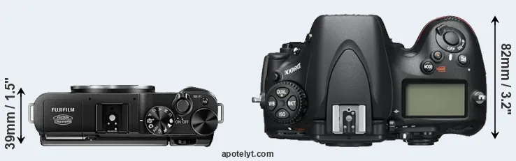 Compare X-A1 versus D800E top