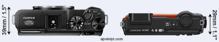Compare X-A1 versus W300 top