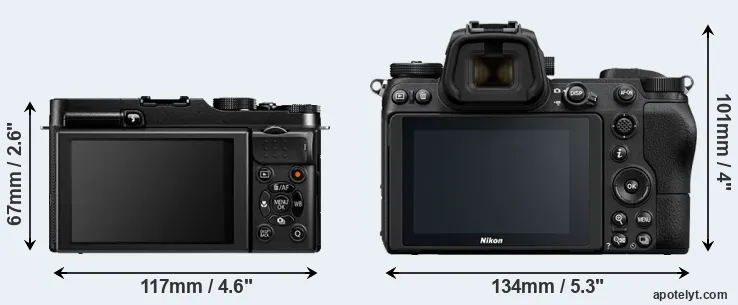 Comparison X-A1 or Z7 rear
