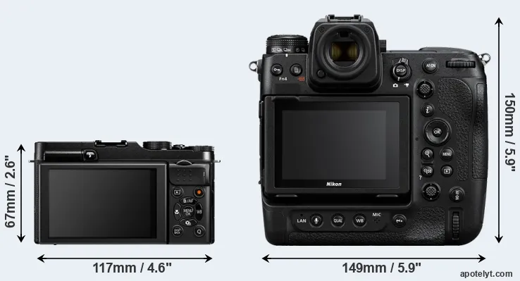 Comparison X-A1 or Z9 rear