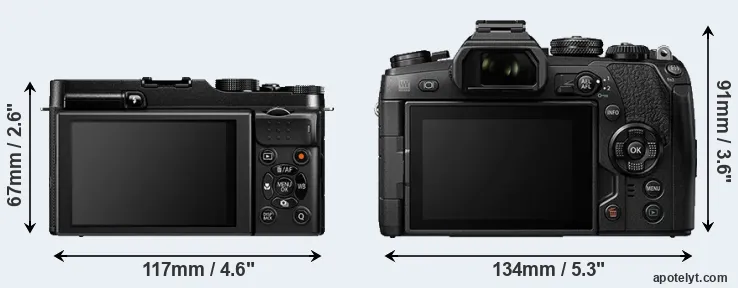 Comparison X-A1 or E-M1 II rear