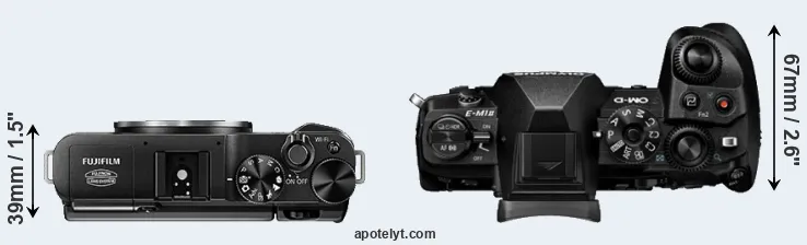 Compare X-A1 versus E-M1 II top