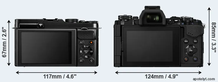 Comparison X-A1 or E-M5 II rear