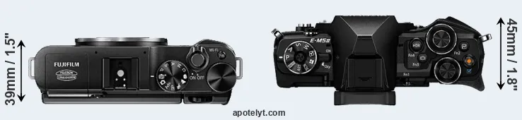 Compare X-A1 versus E-M5 II top