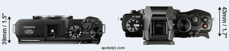 Compare X-A1 versus E-M5 top