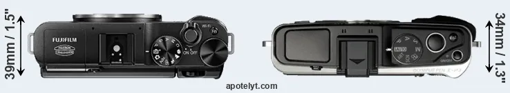 Compare X-A1 versus E-P3 top