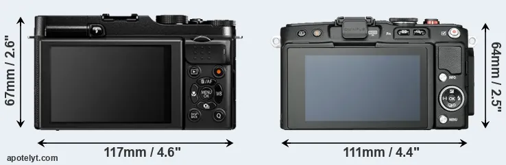 Comparison X-A1 or E-PL6 rear