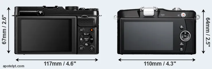 Comparison X-A1 or E-PM1 rear