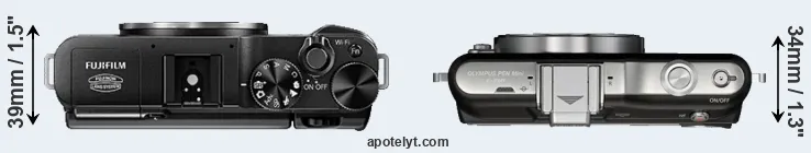 Compare X-A1 versus E-PM1 top