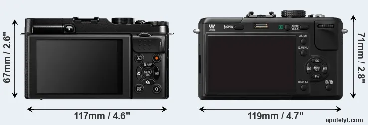 Comparison X-A1 or GF1 rear
