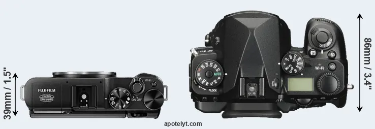 Compare X-A1 versus K-1 II top
