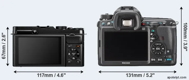 Comparison X-A1 or K-3 rear