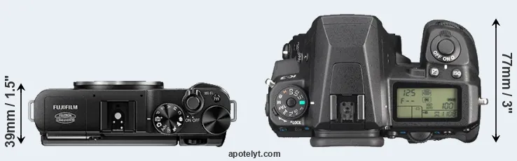 Compare X-A1 versus K-3 top