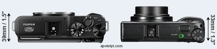 Compare X-A1 versus GR III top