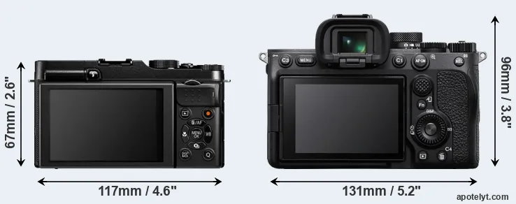 Comparison X-A1 or A7 IV rear