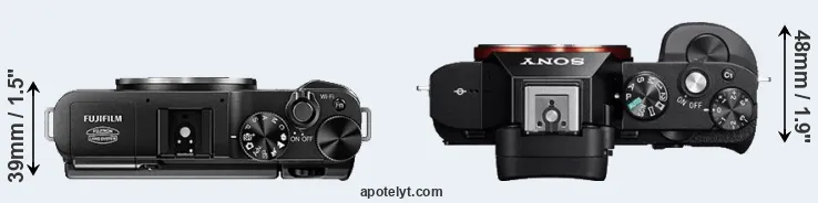 Compare X-A1 versus A7 top