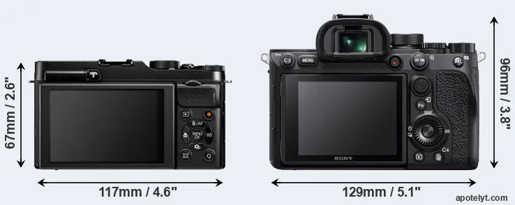 Comparison X-A1 or A7R IV rear