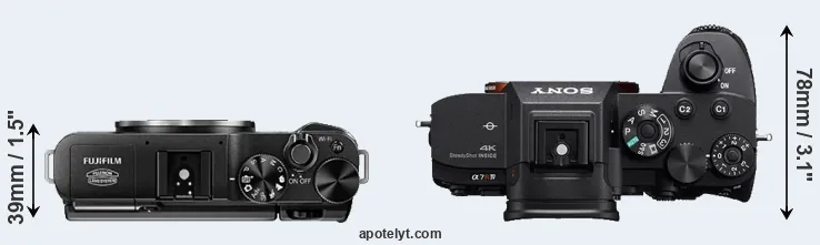 Compare X-A1 versus A7R IV top