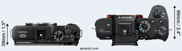 Compare X-A1 versus A7S II top