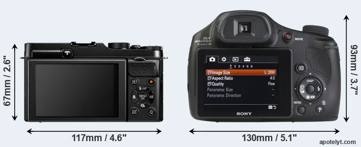 Comparison X-A1 or HX350 rear