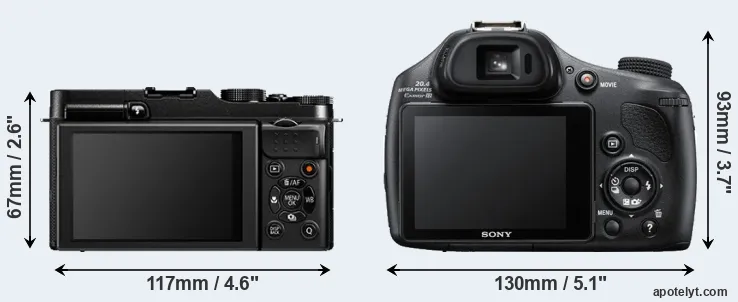 Comparison X-A1 or HX400V rear