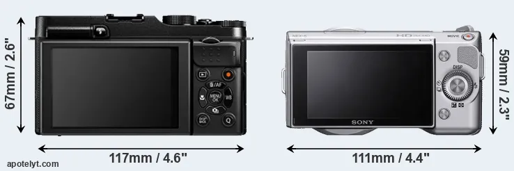 Comparison X-A1 or NEX-5 rear
