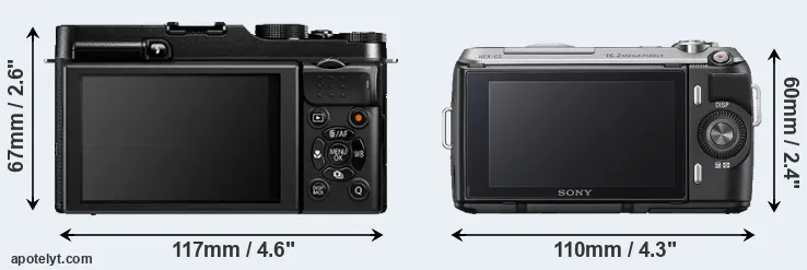 Comparison X-A1 or NEX-C3 rear