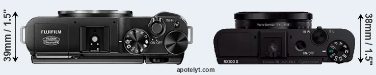 Compare X-A1 versus RX100 II top