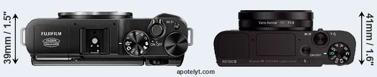 Compare X-A1 versus RX100 III top