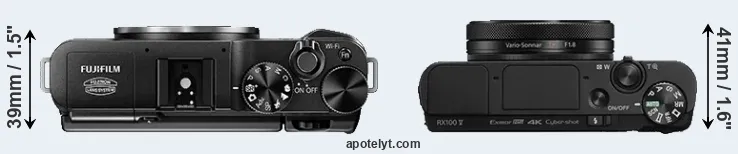 Compare X-A1 versus RX100 V top