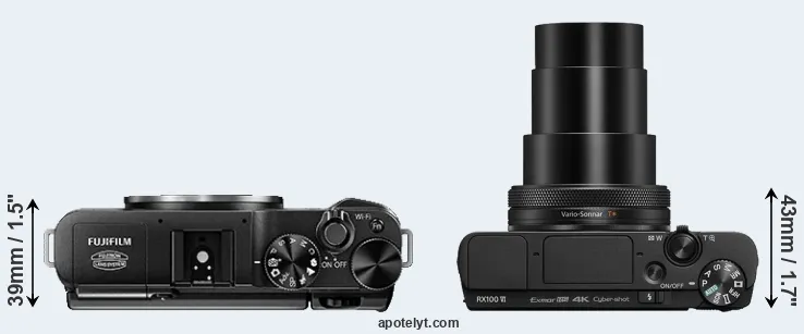 Compare X-A1 versus RX100 VI top