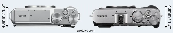 Compare X-A10 versus X-E3 top