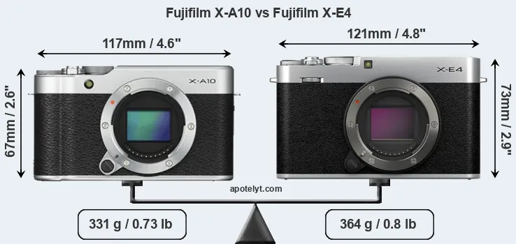 Size Fujifilm X-A10 vs Fujifilm X-E4