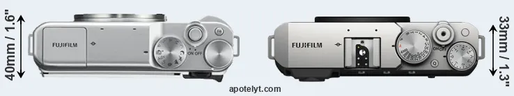 Compare X-A10 versus X-E4 top