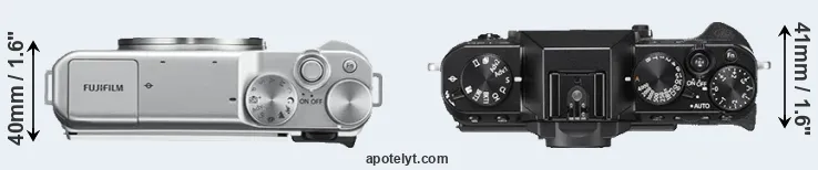 Compare X-A10 versus X-T20 top