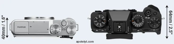 Compare X-A10 versus X-T5 top