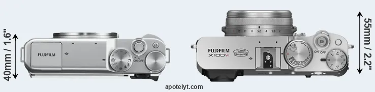 Compare X-A10 versus X100VI top