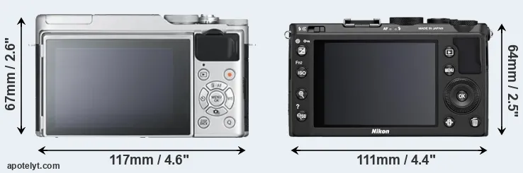 Comparison X-A10 or Coolpix A rear