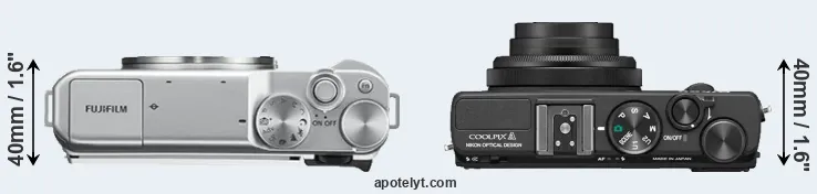 Compare X-A10 versus Coolpix A top