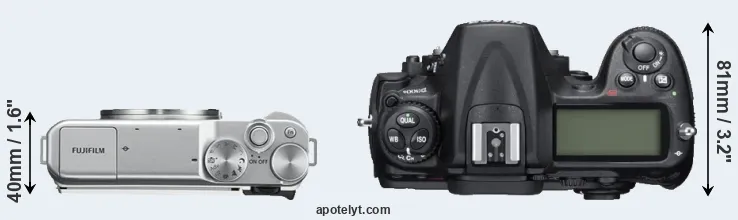 Compare X-A10 versus D300S top