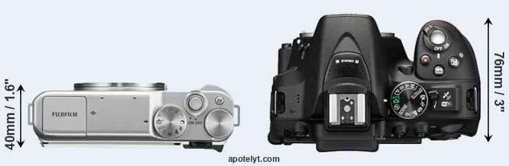 Compare X-A10 versus D5300 top