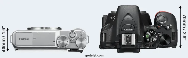 Compare X-A10 versus D5500 top