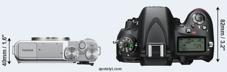 Compare X-A10 versus D610 top