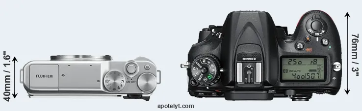 Compare X-A10 versus D7200 top