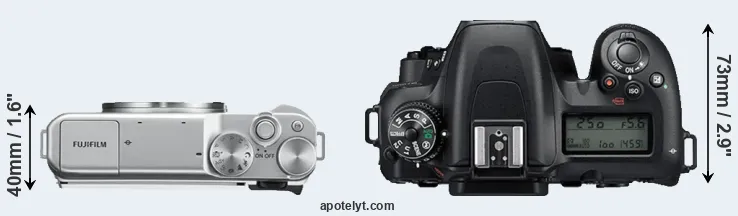 Compare X-A10 versus D7500 top