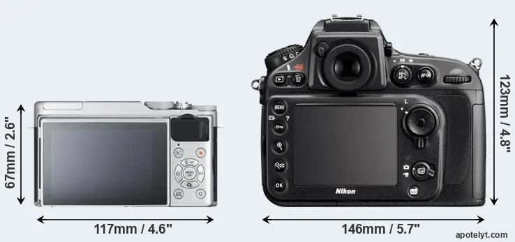 Comparison X-A10 or D800E rear