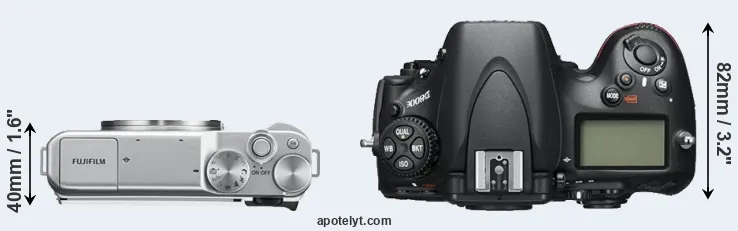 Compare X-A10 versus D800E top