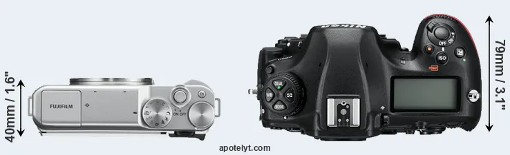 Compare X-A10 versus D850 top