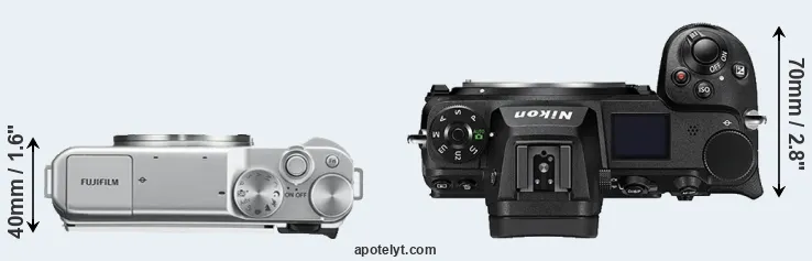 Compare X-A10 versus Z6 II top