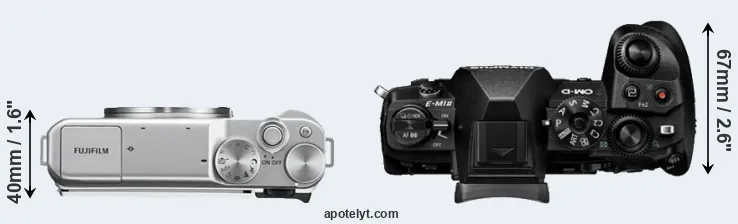 Compare X-A10 versus E-M1 II top
